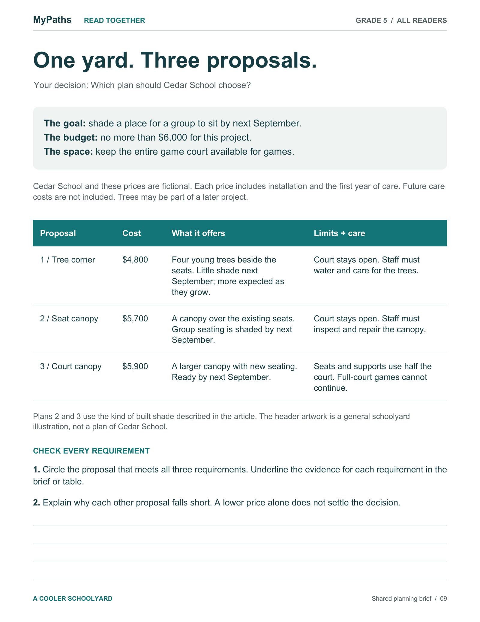 A Cooler Schoolyard shared planning brief