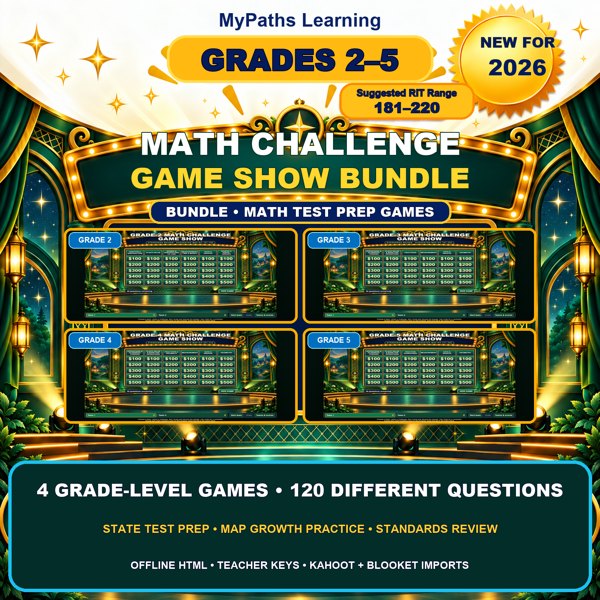 Grades 2-5 Math Challenge Game Show Bundle cover