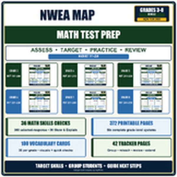 NWEA MAP Math Test Prep Bundle | Grades 3-8 cover