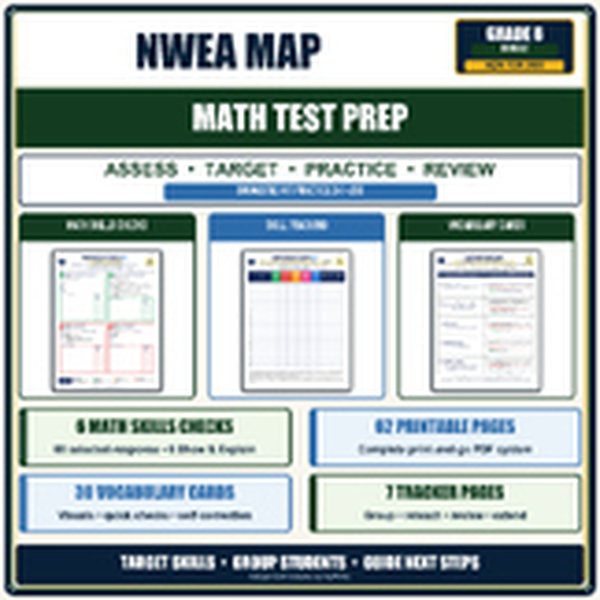 8th Grade NWEA MAP Math Test Prep Bundle cover