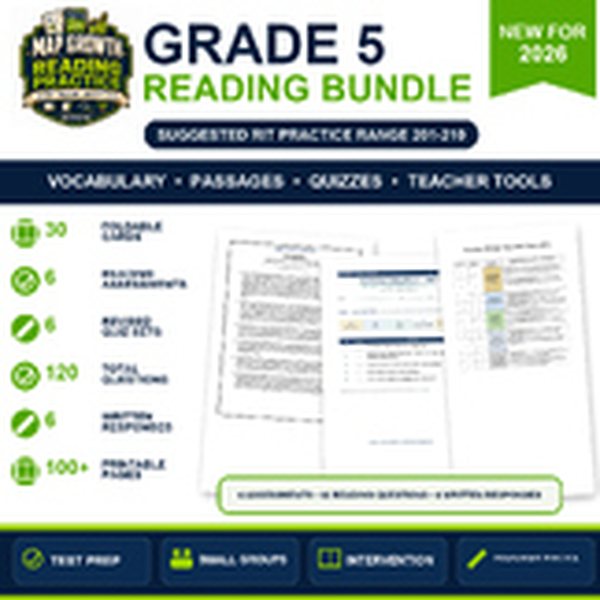 5th Grade Reading Test Prep for NWEA MAP Reading cover