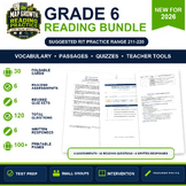 6th Grade Reading Test Prep for NWEA MAP Reading cover
