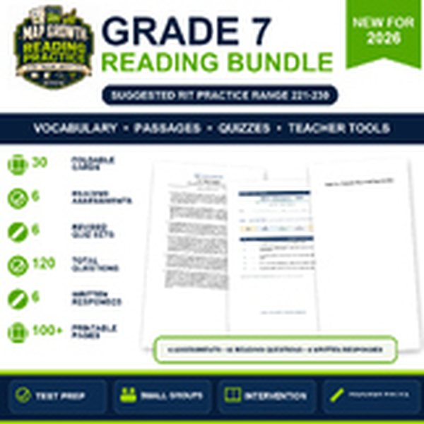 7th Grade Reading Test Prep for NWEA MAP Reading cover