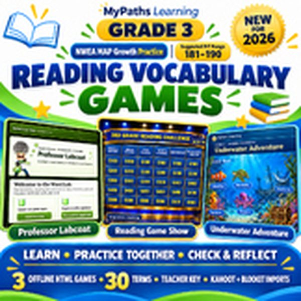 3rd Grade Reading Vocabulary Games | RIT 181-190 cover