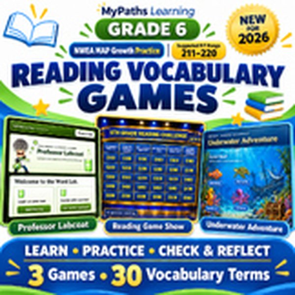 6th Grade Reading Vocabulary Games | RIT 211-220 cover