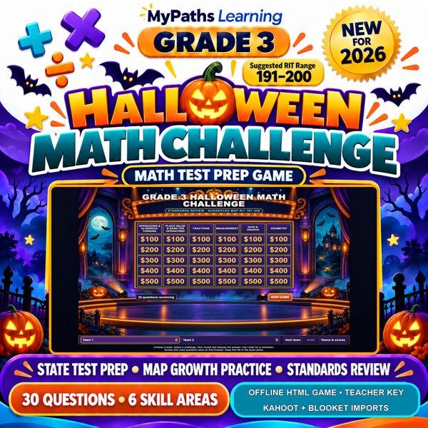 Grade 3 Halloween Math Challenge cover