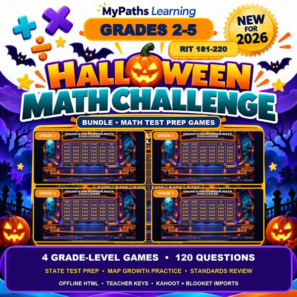 Grades 2-5 Halloween Math Challenge Bundle cover