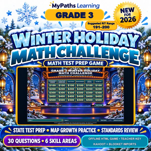 Grade 3 Winter Holiday Math Challenge cover