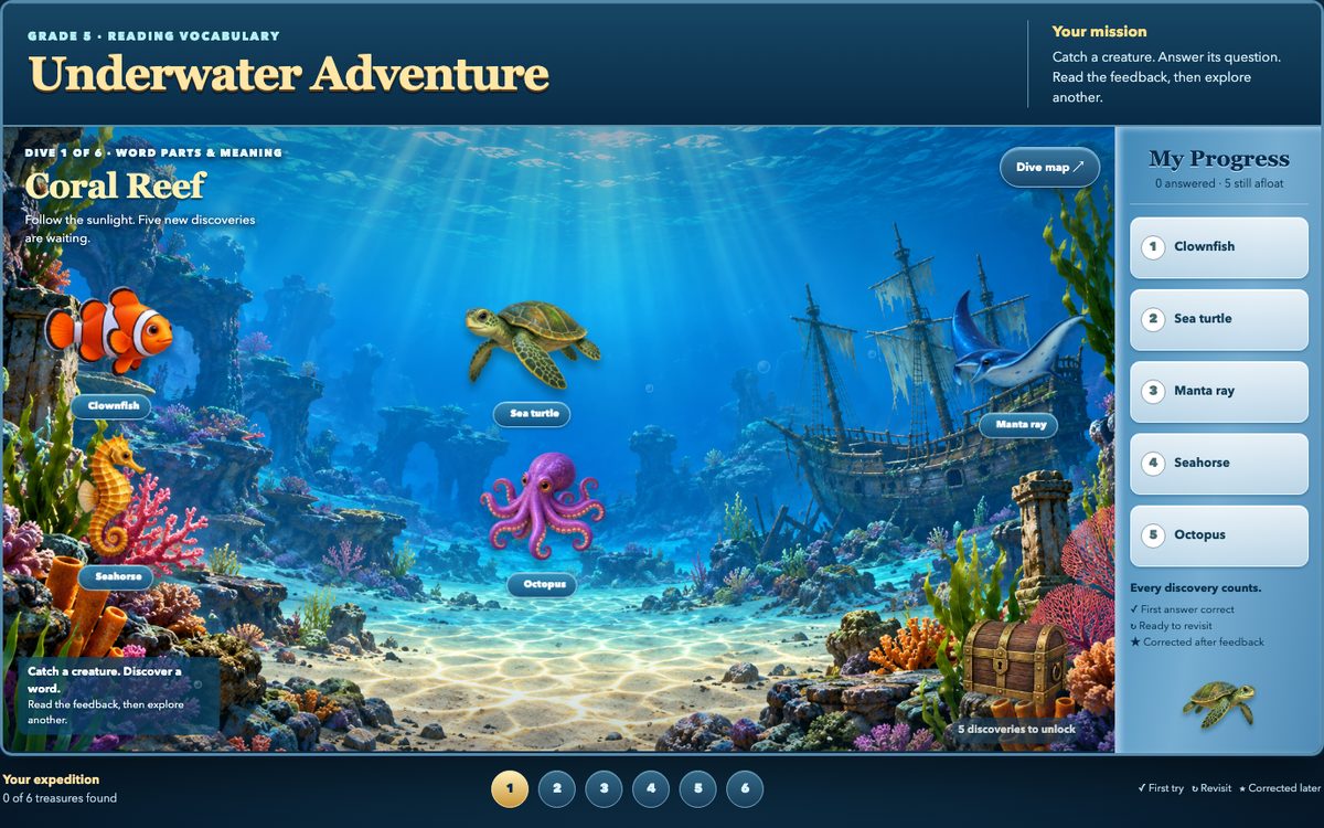 Underwater Adventure game screen